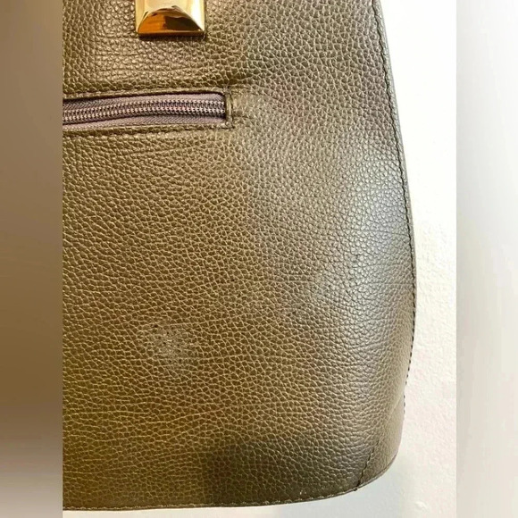 BALMAIN Vintage Leather Hunter Green Purse - Picture 7 of 15